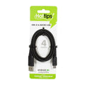 Hottips Elite Micro USB Charge & Sync Cable - 4 ft. - All Travel Sizes