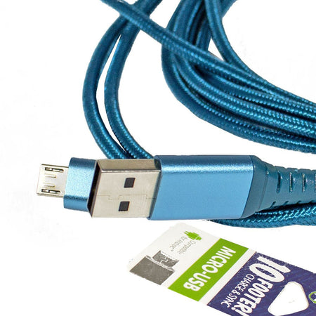 Hottips Braided Cable With Micro USB Connector - 10 ft. - All Travel Sizes