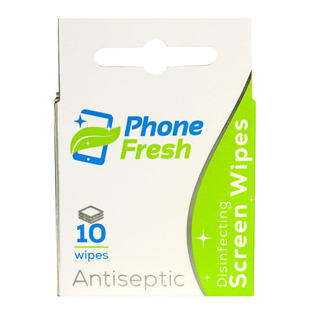 DBW - PhoneFresh 70% Alcohol Screen Cleaning Wipes - Box of 10 Individually Wrapped - All Travel Sizes
