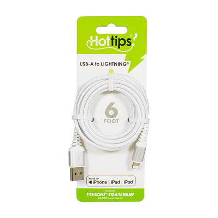 Hottips Charger & Sync MFI Lightning Cable - 6 feet - All Travel Sizes