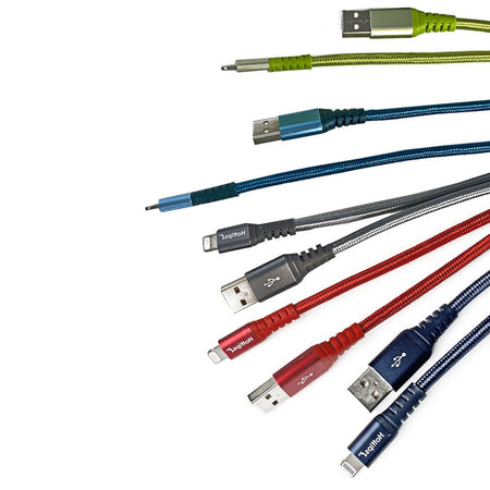 Hottips Braided Cable With Lightning Connector - 10 ft. - All Travel Sizes