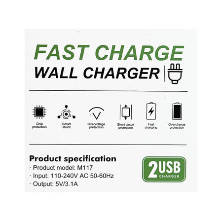 Zlite Dual USB Fast Wall Charger - 3.1 A - All Travel Sizes