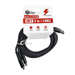 Zlite Fast Charging 3-in-1 Cable - 10 ft.