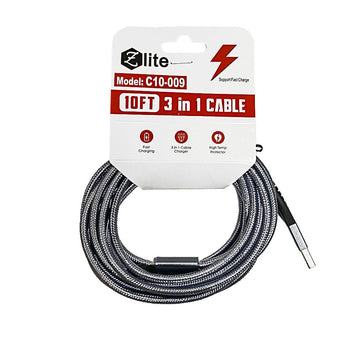 Zlite Fast Charging 3-in-1 Cable - 10 ft.