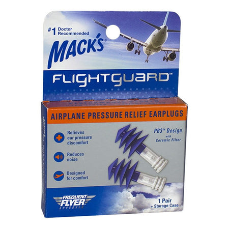Mack's Flightguard Pressure Relief Earplugs - 1 Pair - All Travel Sizes