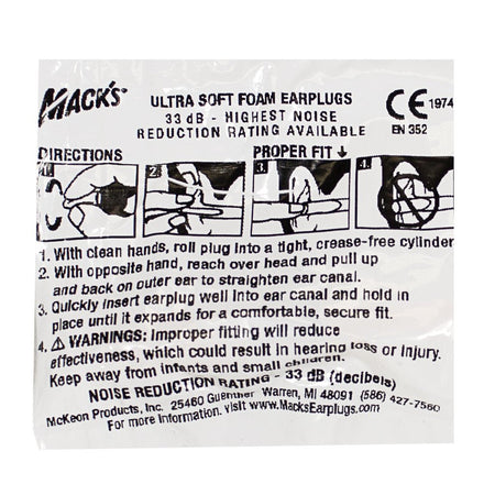 Mack's Ultra Soft Foam Earplugs - 1 Pair - All Travel Sizes