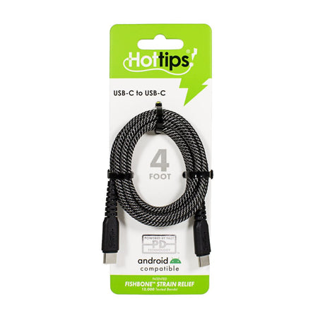 Hottips USB Type - C to USB Type - C Connector 4 ft. - All Travel Sizes