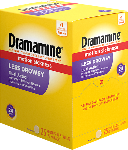 Dramamine Motion Sickness Less Drowsy Relief Tablets - Pack of 2