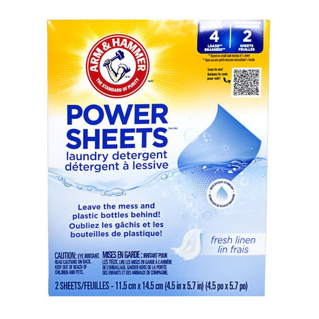 Arm & Hammer Power Sheets Fresh Linen Laundry Detergent - 2 ct. - All Travel Sizes