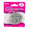 Pack of 50 Allary assorted safety pins with pink and purple packaging