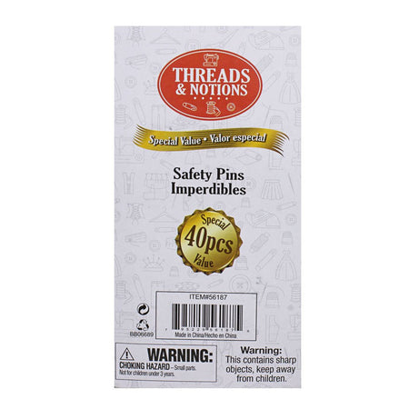 Threads & Notions Safety Pins - 40ct - All Travel Sizes