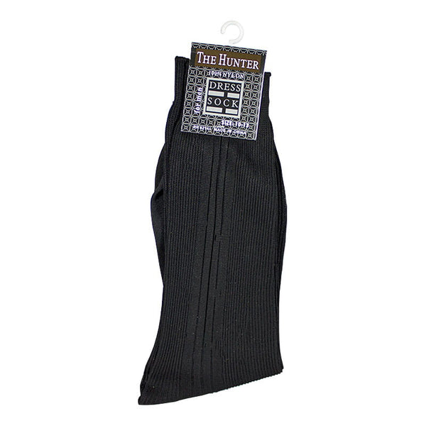Wholesale Men's Poly-Blend Black Dress Socks - 1 Pair - Travel Size