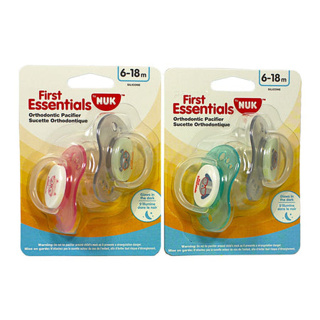First Essentials by NUK Comfort Fit Pacifier Size 2 - Pack of 2 - All Travel Sizes