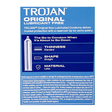 Trojan Enz Non - Lubricated Condoms - Box of 3 - All Travel Sizes