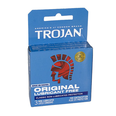 Trojan Enz Non - Lubricated Condoms - Box of 3 - All Travel Sizes
