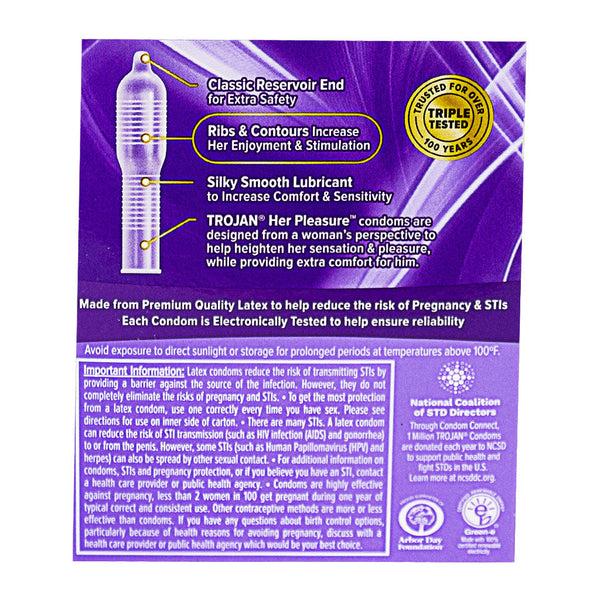 Trojan Her Pleasure Condoms - Box of 3