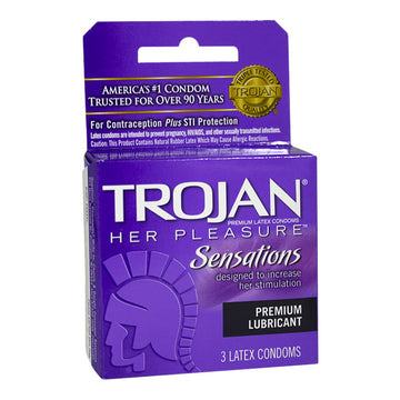 Trojan Her Pleasure Condoms - Box of 3