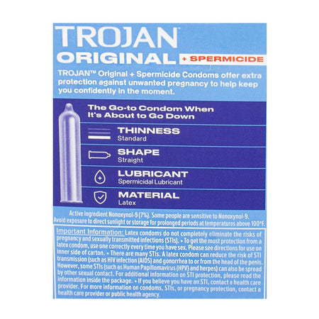 Trojan Enz Spermicidal Condoms - Box of 3 - All Travel Sizes