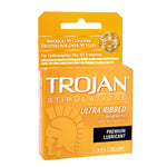 Trojan Ultra Ribbed Condoms - Box of 3