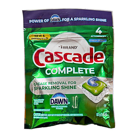 Cascade Complete Dishwasher Detergent, 4 Count - All Travel Sizes