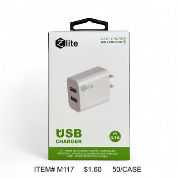 Zlite Dual USB Fast Wall Charger - 3.1 A