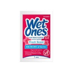 Wet Ones Antibacterial Single Wipes - Pack of 1 - All Travel Sizes
