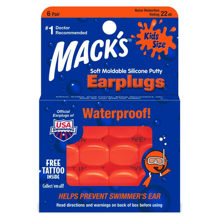 Mack's Soft Moldable Silicone Putty Kids Size Earplugs - 6 Pairs - All Travel Sizes