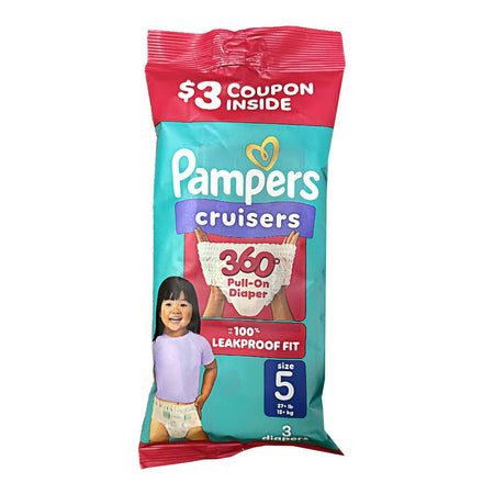 Pampers Cruiser's Diapers 360 Trial Pack, Size 5 - 3 ct - All Travel Sizes