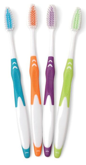Freshmint Adult Rubber Handle Toothbrush - All Travel Sizes