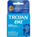 Trojan Enz Lubricated Condoms Box - Box of 3 - All Travel Sizes