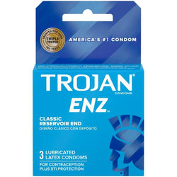 Trojan Enz Lubricated Condoms Box - Box of 3