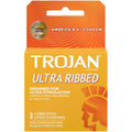 Trojan Ultra Ribbed Condoms - Box of 3 - All Travel Sizes