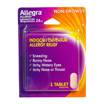 Allegra Allergy 24 Hour Non-Drowsy Relief - Card of 1