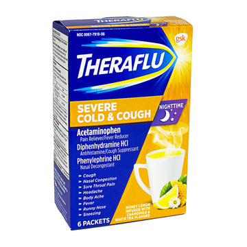 Theraflu Severe Cold & Cough Nighttime - Box of 6 Packets