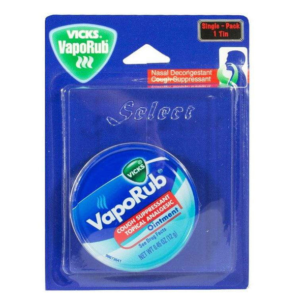 All Travel Sizes: Wholesale Vicks VapoRub Topical Ointment - 0.45 oz.  Carded: Cough Cold & Flu Relief
