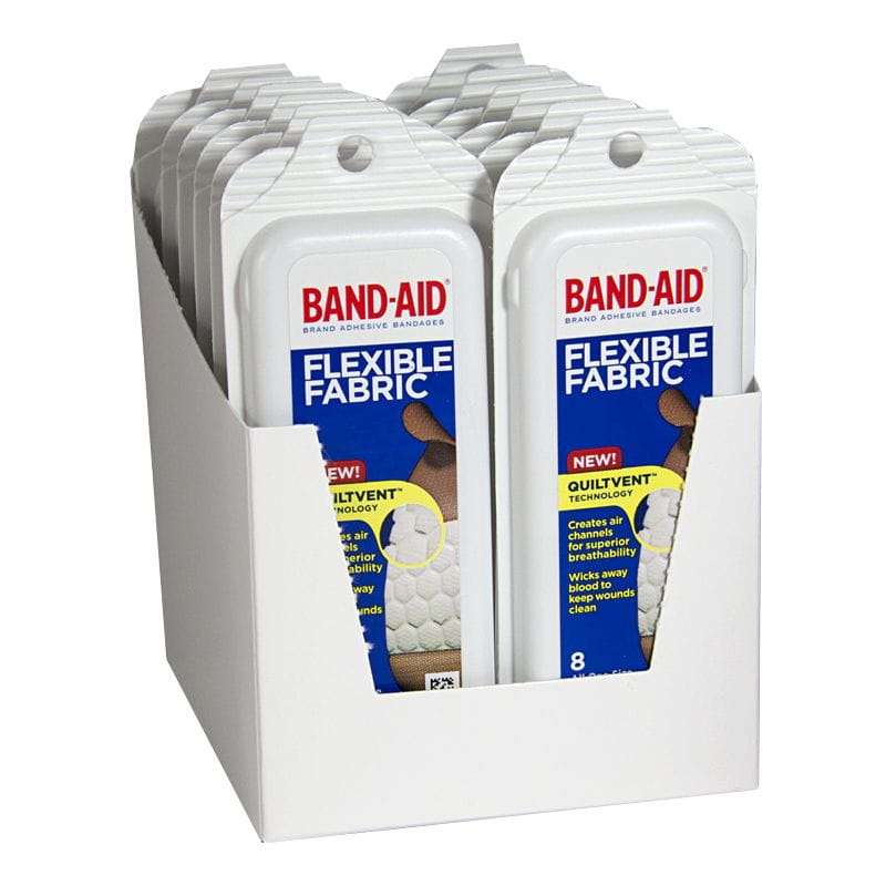 Band Aid Flexible Fabric Travel Pack (8 in A Pack), 6 Packs