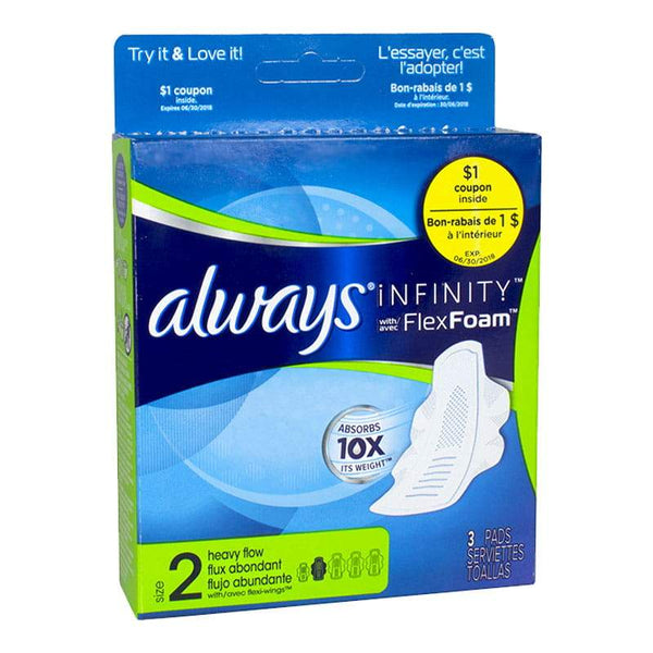 zzDISCONTINUED - Always Infinity Heavy Flow Pads - Pack of 3