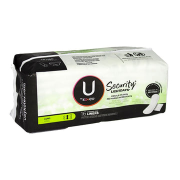UNAVAILABLE - U by Kotex Long Unscented Pantiliners - Pack of 16