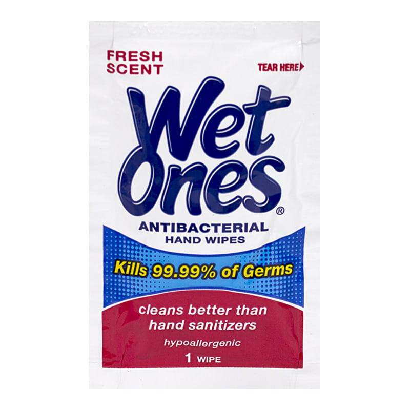 All Travel Sizes: Wholesale Wet Ones Antibacterial Single Wipes - Pack of  1: Disinfectants & Sanitizers