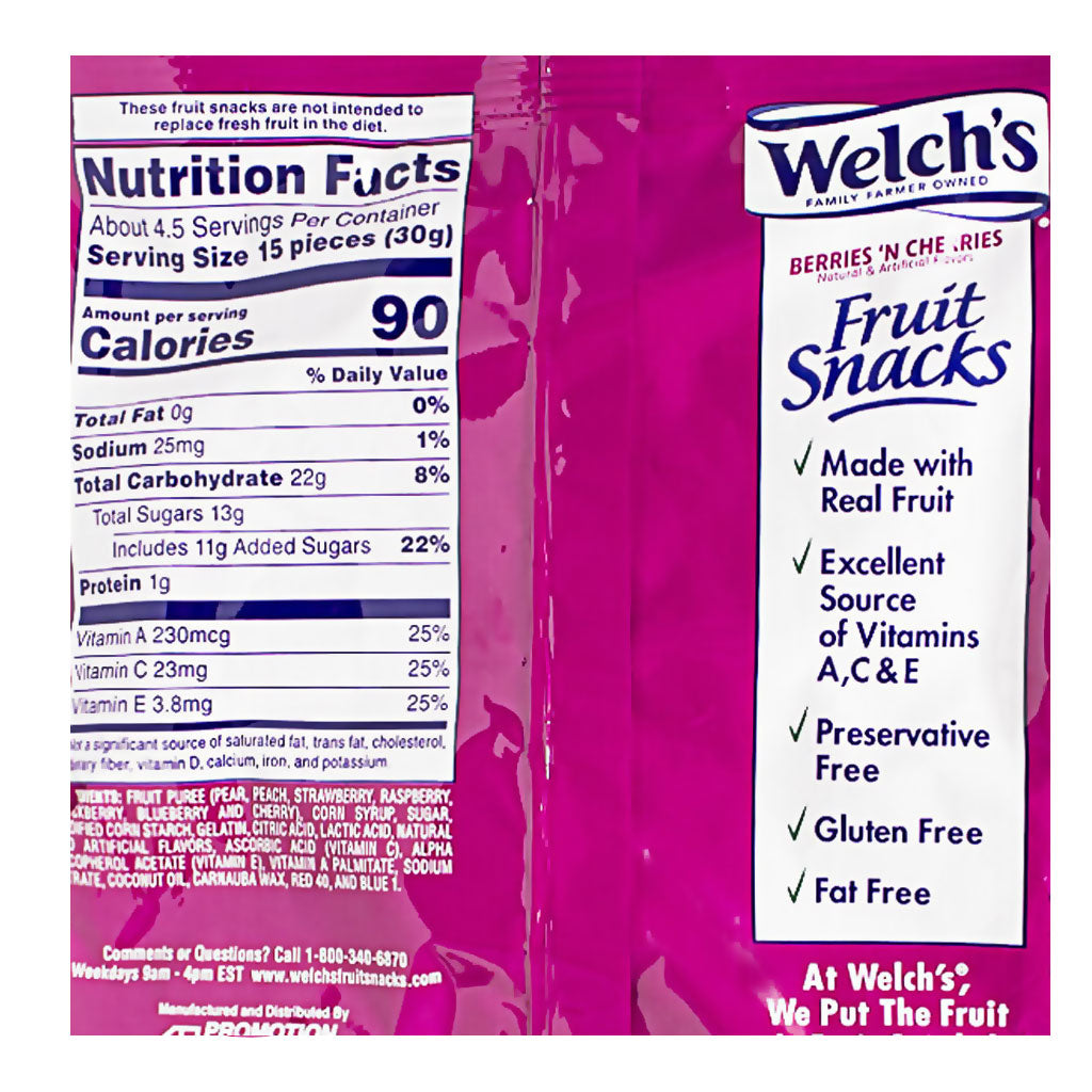 All Travel Fruit Candy \'N Snacks Berries Sizes: Welch\'s Wholesale oz.: - Cherries 5