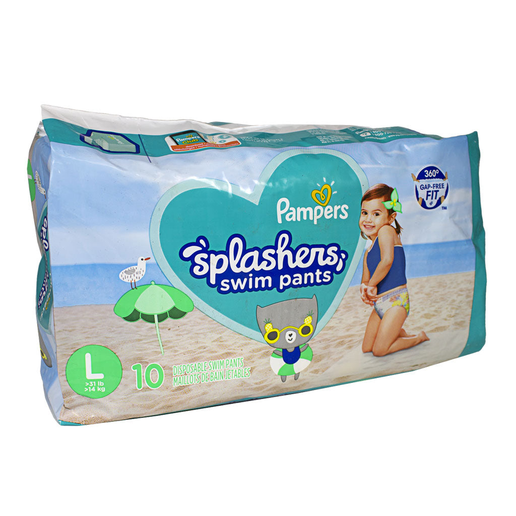 Pampers Splashers Swim Diapers - Size M, 18 Count, Gap-Free Disposable Baby  Swim Pants