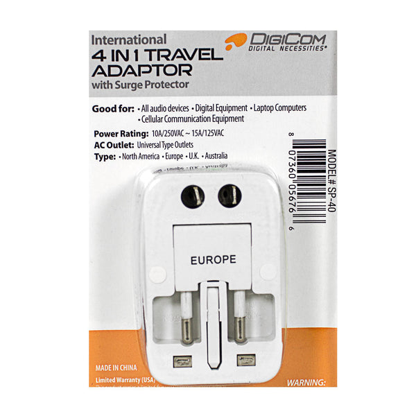 zzDISCONTINUED - DigiCom International Travel Adapter - 4 in 1