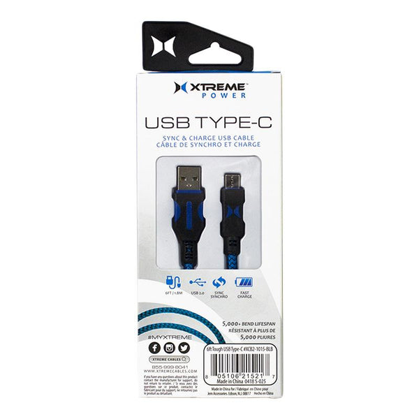 Xtreme Sync & Charge USB Cable Type C - 6 ft.