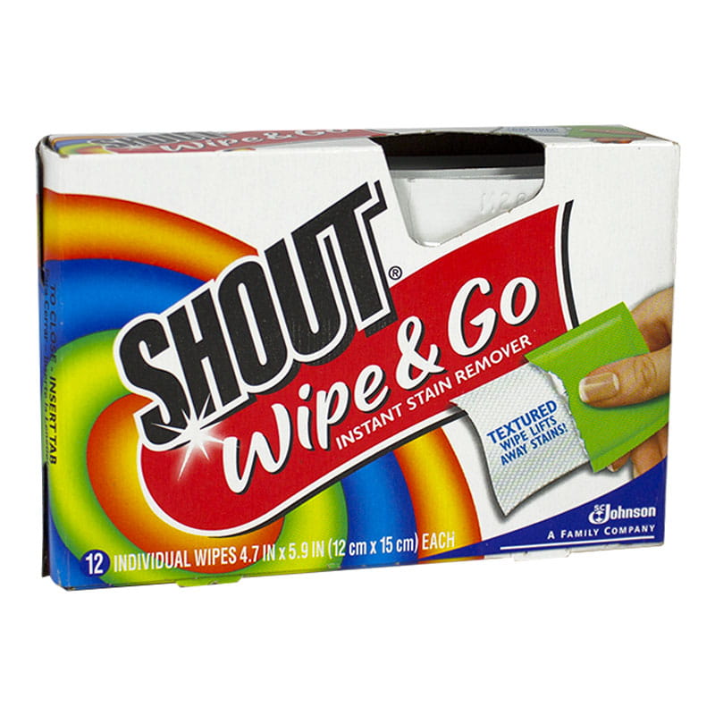 Shout Wipe And Go Instant Stain Remover Disposable Wipe
