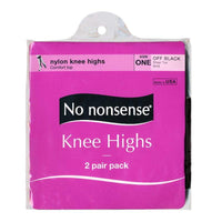zzDISCONTINUED - No Nonsense Kneehighs Off Black - 2 Pairs