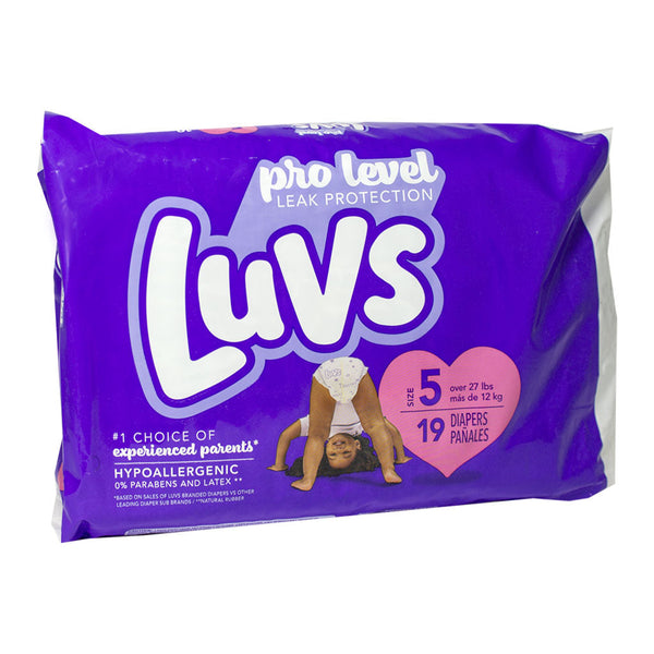 zzDISCONTINUED - Luvs Pro Level Leak Protection Diapers Size 5 - 19 ct.